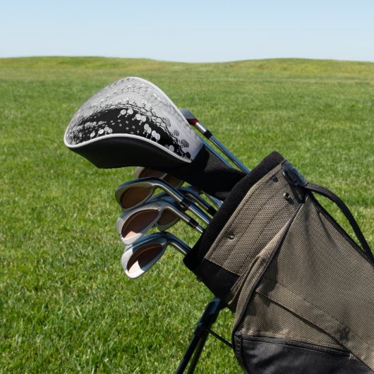 Classy Black en Silver Gypsy Scarf Golfheadcover (Insitu)