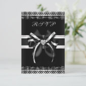 Classy Black en Silver RSVP (Staand voorkant)