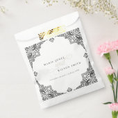 Classy Black en White Art Deco  huwelijk Bedankzakje (Gezegeld)