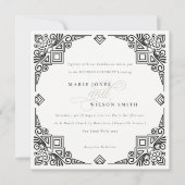 Classy Black en White Art Deco huwelijk Kaart (Voorkant)