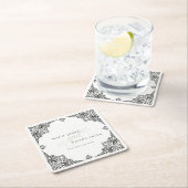 Classy Black en White Art Deco  huwelijk Kartonnen Onderzetters (Insitu)