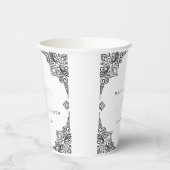 Classy Black en White Art Deco  huwelijk Papieren Bekers (Links)