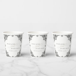 Classy Black en White Art Deco  huwelijk Papieren Bekers