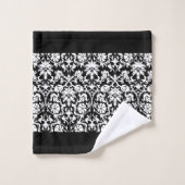 Classy Black en White Damask Bad Handdoek (Wasdoekje)