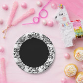Classy Black en White Damask Papieren Bordje (Feest)