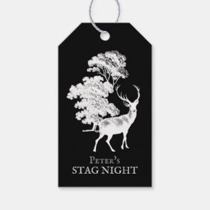 Classy  Black en White Deer Silhouette Cadeaulabel