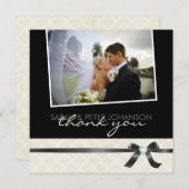 Classy Black en White - Hartelijk dank voor uw fot Bedankkaart (Voorkant / Achterkant)