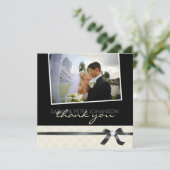 Classy Black en White - Hartelijk dank voor uw fot Bedankkaart (Staand voorkant)