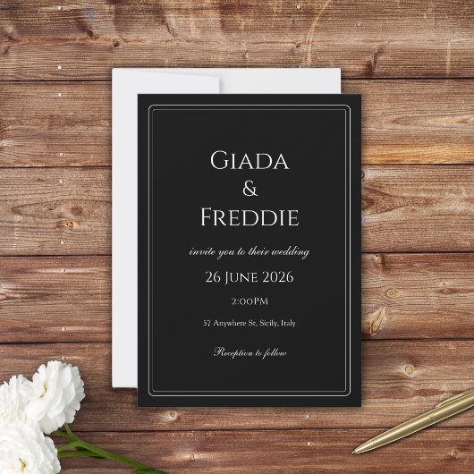 Classy Black en White Kaart