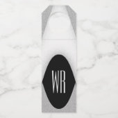 Classy Black en White Modern Monogrammed Design Flessenhanger (Voorkant)