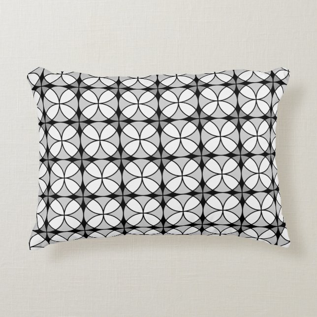 Classy Black en white Shippo Pattern Accent Kussen (Voorkant)