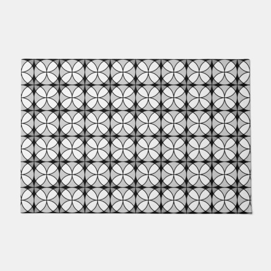 Classy Black en white Shippo Pattern Deurmat (Voorkant)