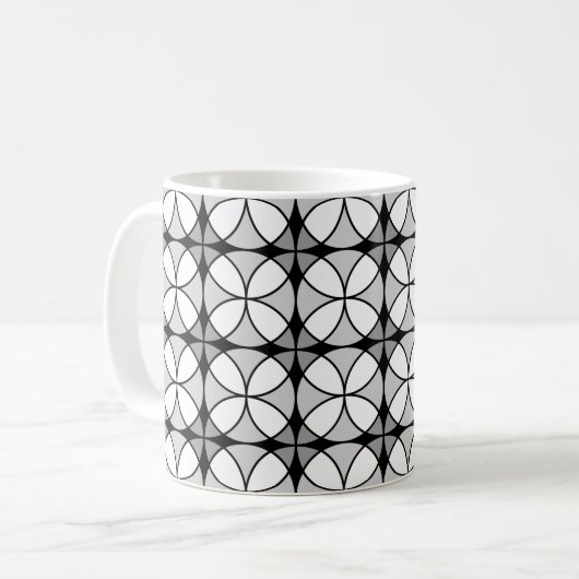 Classy Black en white Shippo Pattern Koffiemok (Voorkant links)