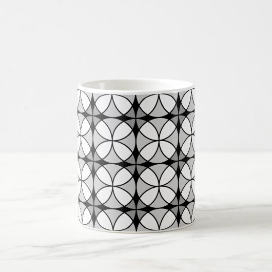 Classy Black en white Shippo Pattern Koffiemok (Center)