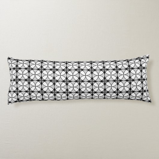 Classy Black en white Shippo Pattern Lichaamskussen (Achterkant)
