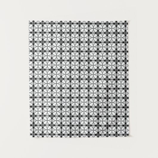 Classy Black en white Shippo Pattern Wandkleed (Voorkant)