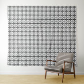 Classy Black en white Shippo Pattern Wandkleed (In Situ (horizontaal))