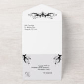 Classy Black en White Tri Fold Rsvp Wedding All In One Uitnodiging (Buitenkant)