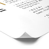 Classy Black en White Typography bruiloft bar menu Poster (Hoek)