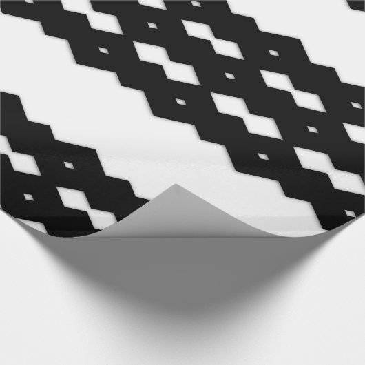 Classy Black en White Zig Zag Design Cadeaupapier (Hoek)