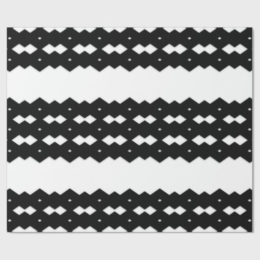 Classy Black en White Zig Zag Design Cadeaupapier (Vlak)