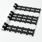 Classy Black en White Zig Zag Design Cadeaupapier (Uitgerold)