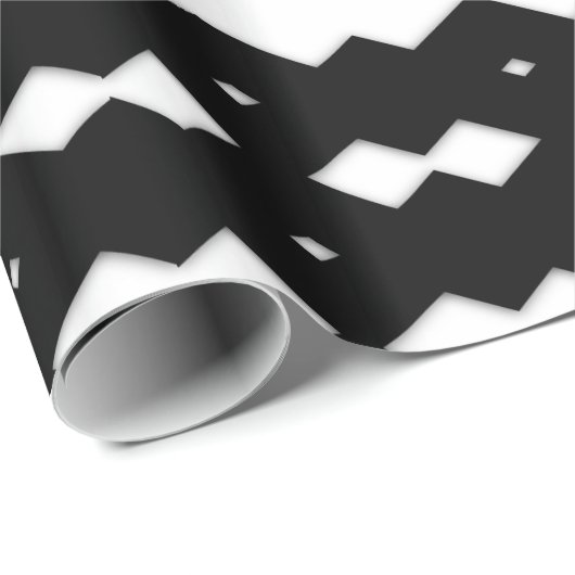 Classy Black en White Zig Zag Design Cadeaupapier (Rol Hoek)