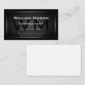Classy Black Framed Monogram Professional Visitekaartje (Voorkant / Achterkant)