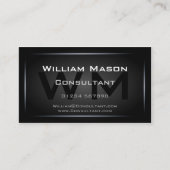 Classy Black Framed Monogram Professional Visitekaartje (Voorkant)