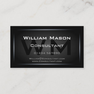 Classy Black Framed Monogram Professional Visitekaartje