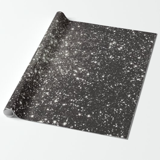 Classy Black Glitter Shiny Glimmer Glamor Cadeaupapier (Uitgerold)