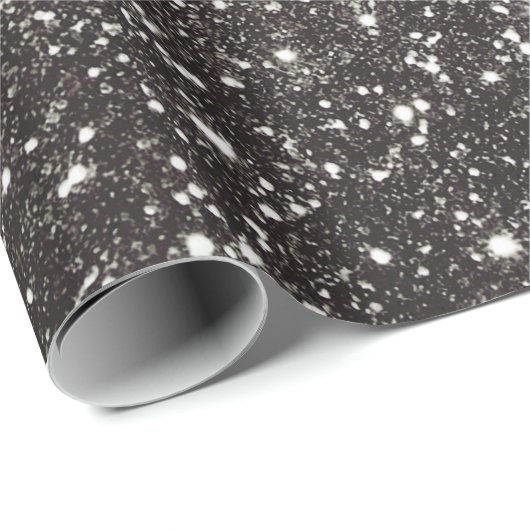 Classy Black Glitter Shiny Glimmer Glamor Cadeaupapier (Rol Hoek)