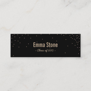 Classy Black & Gold Afstuderen Name Insert Contactkaartje