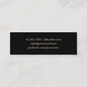 Classy Black & Gold Afstuderen Name Insert Contactkaartje (Achterkant)