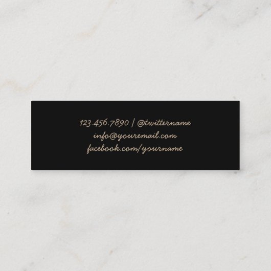 Classy Black & Gold Afstuderen Name Insert Contactkaartje (Achterkant)