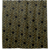 Classy Black Gold Chic Geometric Pattern Luxury Douchegordijn (Voorkant)