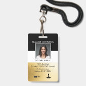 Classy Black & Gold Custom Notional-id Badge (Voorzijde met lanyard)