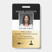Classy Black & Gold Custom Notional-id Badge (Voorzijde)