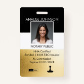 Classy Black & Gold Custom Notional-id Badge (Voorkant)