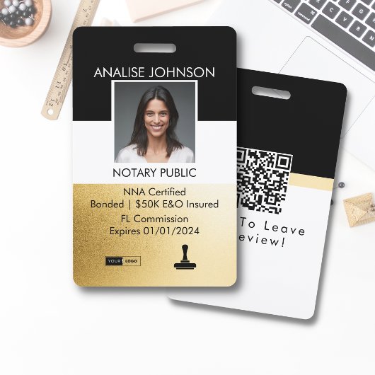 Classy Black & Gold Custom Notional-id Badge