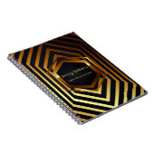 Classy Black Gold Elegant geometric Professional Notitieboek (Rechterzijde)