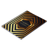 Classy Black Gold Elegant geometric Professional Notitieboek (Linkerzijde)