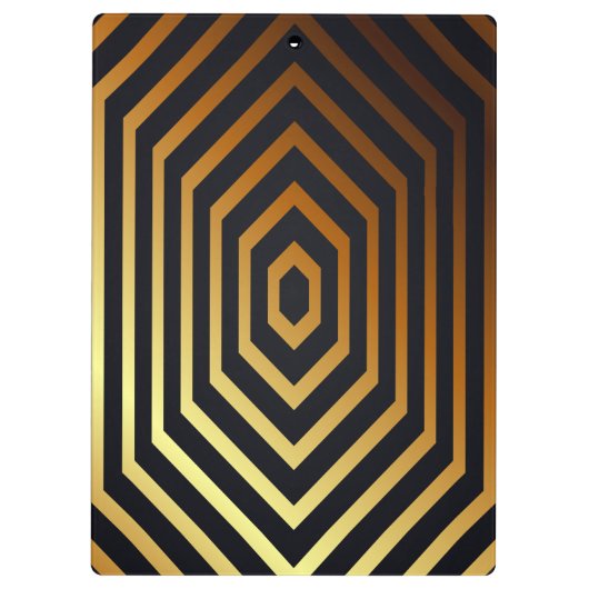 Classy Black Gold Elegant Professional geometrisch Klembord (Achterkant)