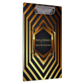 Classy Black Gold Elegant Professional geometrisch Klembord (Rechts)