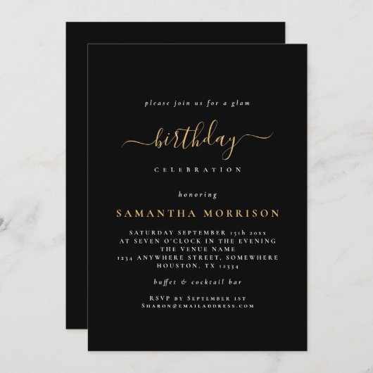 Classy Black Gold elke dag Kaart (Voorkant / Achterkant)