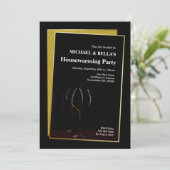 Classy Black Gold Glitter Housewarming Party (Staand voorkant)