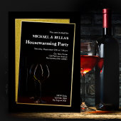 Classy Black Gold Glitter Housewarming Party