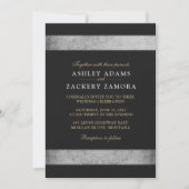 Classy/Black, Gold, Grey/Grunge Wedding Invitation Kaart (Voorkant)