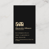 Classy Black Gold Pattern Luxury Style Visitekaartje (Achterkant)