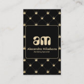 Classy Black Gold Pattern Luxury Style Visitekaartje (Voorkant)